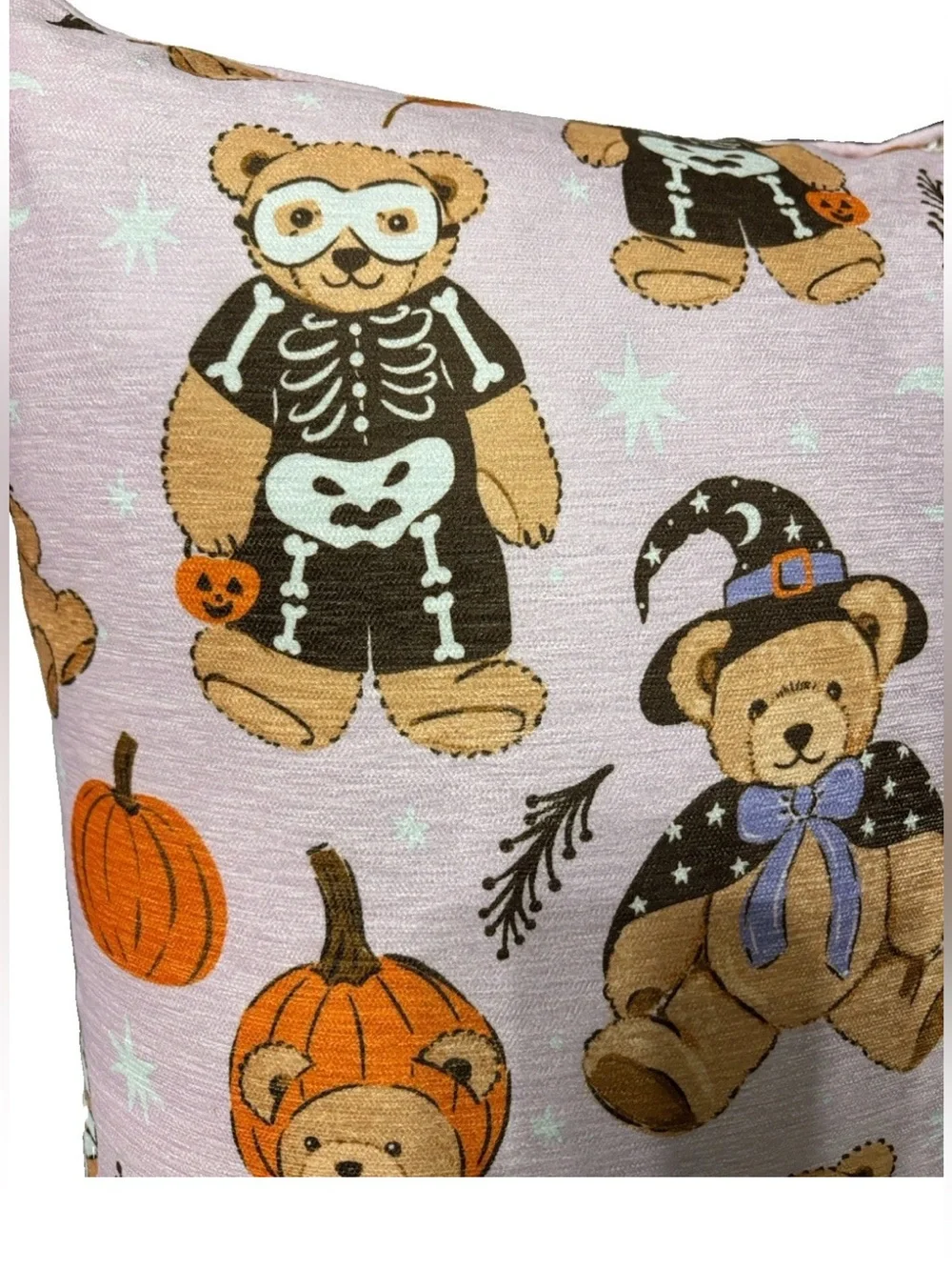 ENVOGUE 18x18 Teddy Bear Costumes Pink Halloween Decorative Pillow NEW